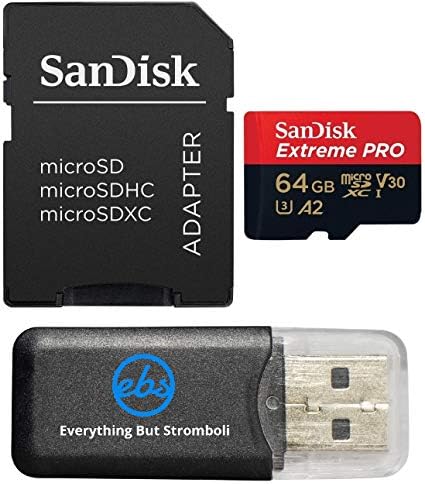 O cartão de memória Sandisk 64GB Extreme Pro 4K funciona com o Samsung Galaxy S9, S9+, S8, S8 Plus, Nota 8, S7, S7 Edge