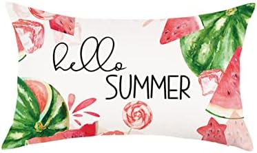 Onway Summer Lombar Pillow Tampa 12x20 Aquarela para melancia Hello Decors Summer Decors Throw travesseiros