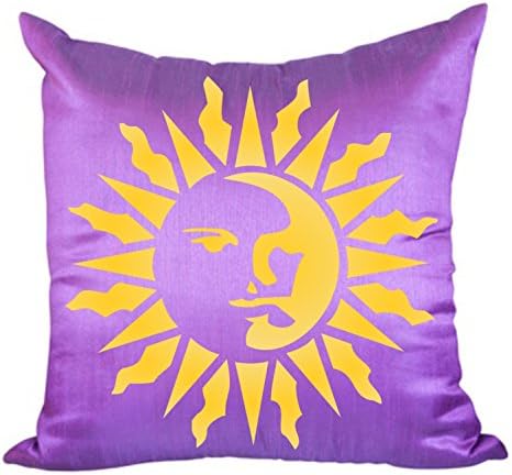 Estêncil Sun, 14 x 14 polegadas - Celestial Sun Face Art Nouveau Estomncols estilo deco para modelo de pintura