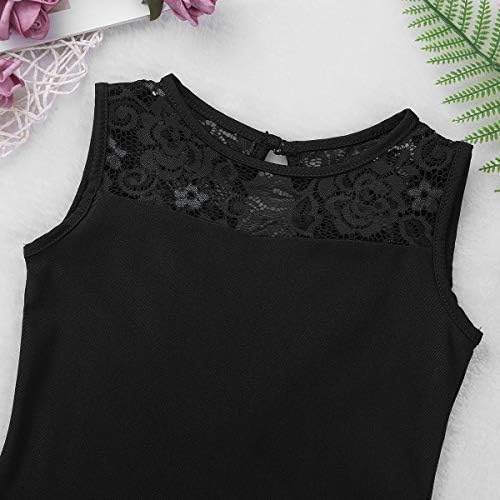 Basics de garotas da Chictry Slim Cotton Camisole Leotard com detalhes nas costas para ginástica e esporte de dança