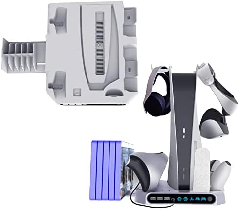 Estação de carregamento XBERSTAR PS VR2, suporte de resfriamento PS5, estação de carregamento do controlador VR2 Sense,