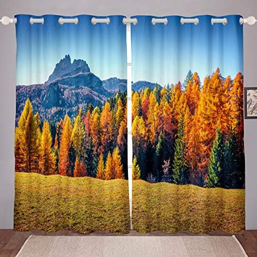 Painéis de cortina de janela natural erosebridal, cortinas de janela da selva de plantas para crianças meninos meninos, cortinas de