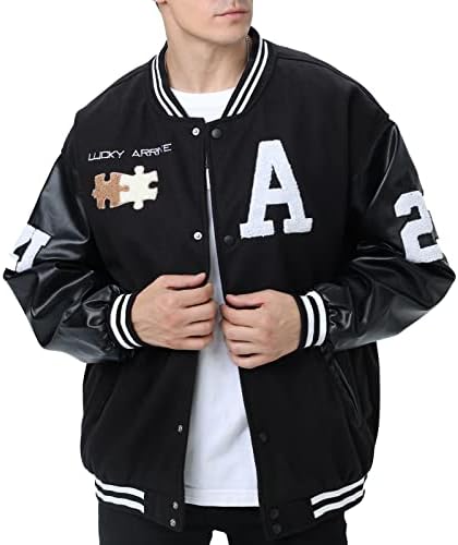 Moshtashio Mens Varsity Jacket College Baseball Baseball Bomber