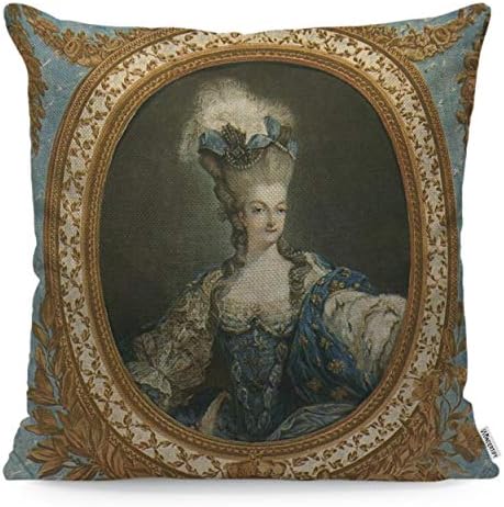 Wondertify Pillow Capa Janinet Retrato de Marie Antoinette Fine Art - Casal de linho macio para quarto decorativo/sala de estar/sofá/casa