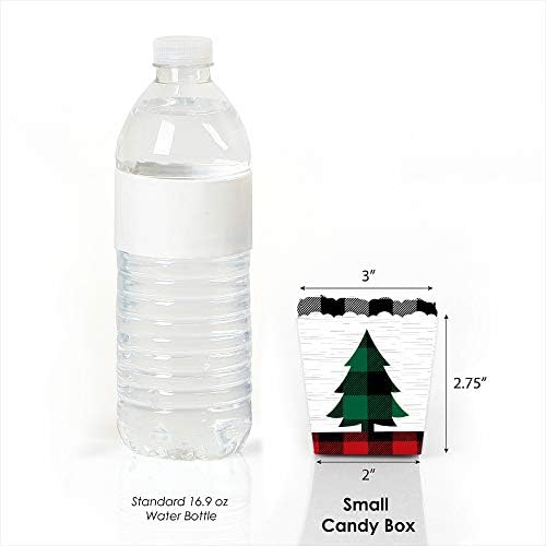 Big Dot of Happiness Holiday Holiday Plaid Trees - Party Mini Favor