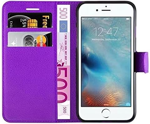 Caso Cadorabo Book Compatível com Apple iPhone 7 / iPhone 7s / iPhone 8 em roxo pastel - com fechamento magnético, função de suporte