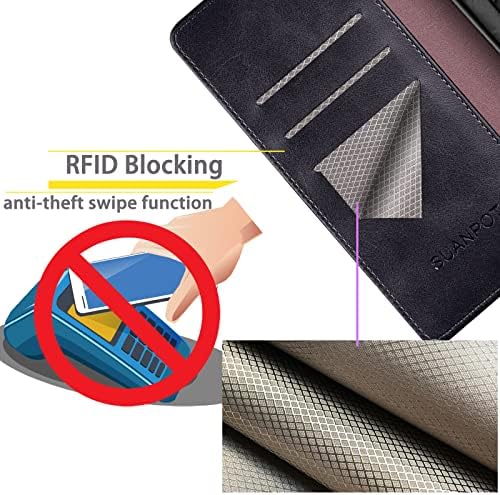 Suanpot RFID bloqueando a carteira para (Motorola Moto G Pure 2021/Play 2023 ， Black