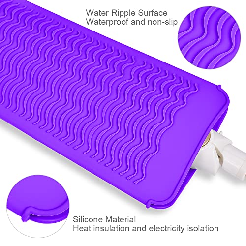 Luvas de calor ikoco para estilo de cabelo, luvas resistentes ao calor de 2pcs com bolsa de silicone para churrasco, chapinha,