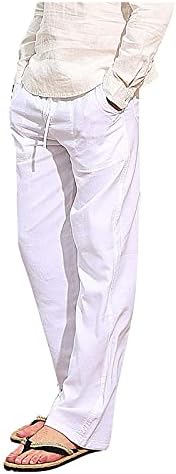 Calças de corrida homens amarrar calças de tinta yoga calça de algodão linho de algodão PLUS TAMANHO ELÁSTICA CASSO