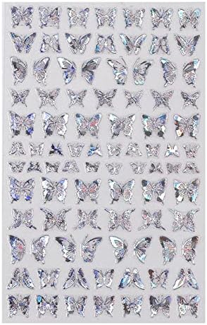 Adesivo de manicure borboleta adesivo 3d adesivo de unhas de borboleta Design de borboleta polida de borboleta cobertura