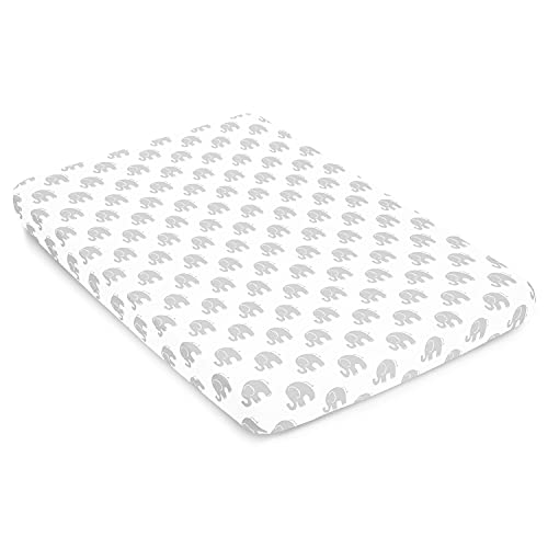 Pacote n lençóis de brincadeira - pacote e tocar lençóis 4 pacote - Super Soft Jersey Knit Cotton Playard Sheets - lençol portátil