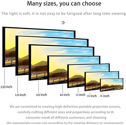 KXDFDC 4: 3 Cortina de projeção anti -luz de projetor 84/10/110 polegadas Tela de projeção 3D portátil com borda preta e orifícios