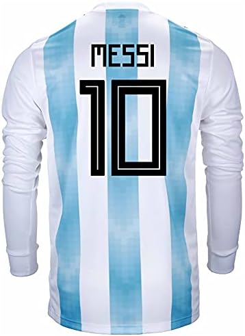 Messi 10 Argentina Casa de manga longa Jersey de futebol- 2018/19