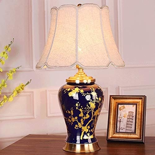 Lâmpada de mesa da lâmpada de mesa de Zsedp, corpo de lâmpada pintada vintage, abajur plice, lâmpada de iluminação de iluminação