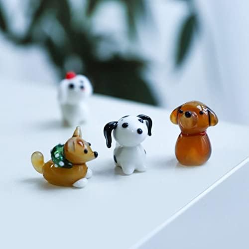 Rebaba feita à mão Mini cachorrinho ornamentos de vidro soprado para cães em miniatura Decoração de desktop decoração Creative Bonicle