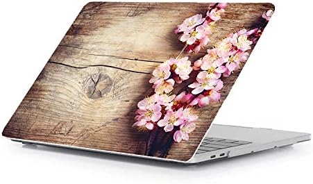 Caso duro para MacBook Pro13 A2251/A22289/A2159/A1706/A1708/A1989 Wood Grain Flor de cerejeira rosa Flor Floral Paint Floral