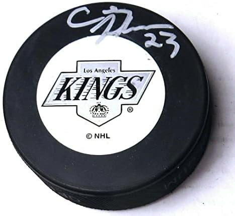 Craig Johnson assinou o hóquei autografado Puck Los Angeles Kings w/COA - Pucks de NHL autografados