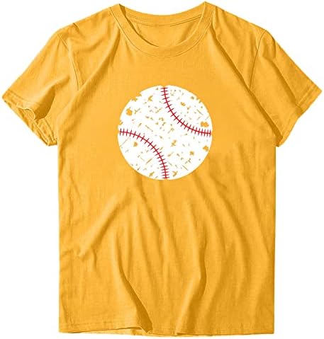 Camiseta de vaca highland para mulheres casuais baseball impressão de beisebol curto manga curta camiseta camiseta de festa