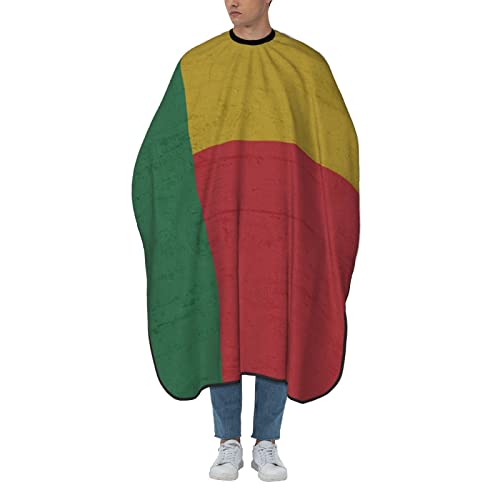 Retro Benin Flag 3D Impressão Profissional Barbeiro Cabo Cabelo Cortado Cabelo Capaste de salão Cabo de cabeleireiro Avental 55 x 66