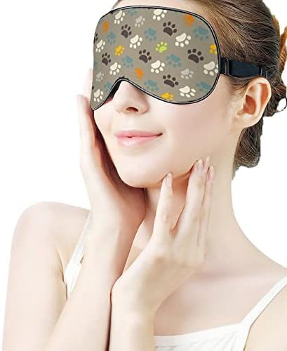 Máscara para os olhos da Paw Print com alça ajustável para homens e mulheres noite de viagem para dormir