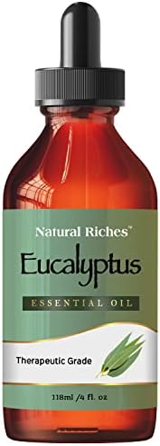 Riquezas naturais pura eucalipto de petróleo essencial Premium qualidade terapêutica para aromaterapia do difusor/umidificador - 4 fl oz.