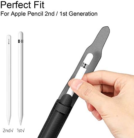 Porta de lápis Fintie com bolso do adaptador USB para lápis de maçã, bolsa de couro vegana elástica premium compatível