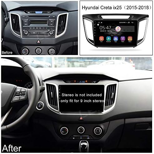 9 '' Radio estéreo de radiotero de carro de fáscia Painel Trim para Hyundai IX25 2015 ~ 2018