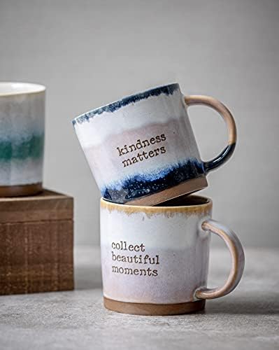 Coletivo Home - Coffee Reactive Glaze Caneca de Cerâmica Cup de Cerâmica para Escritório e Casa, 18 onças, Lavagem de louça e Microondas Seguro