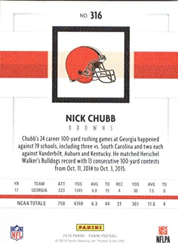 2018 Panini NFL Football 316 Nick Chubb Cleveland Browns RC Rookie Card