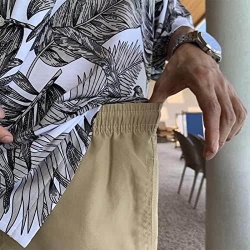 2023 Novos masculinos casuais de praia estampada de praia havaiana de manga curta para baixo camisa de vestido vintage masculino
