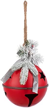 Demdaco Jingle Bell Red Oversize 11,5 x 9 Iron Decorative Christmas Port Hanger Acessório