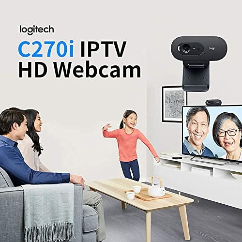 Logitech C270i PTV 960-001084 Webcam de desktop ou laptop, HD 720p Widescreen para chamadas e gravação de vídeo - Versão mundial