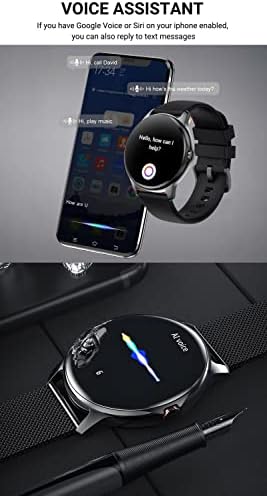 HOAIYO SMART RELÓGIO, SLIET Smartwatch de 1,3 toque com chamadas/texto/frequência cardíaca/spO2/sono, música, 3ATM