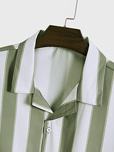 Milumia masculina as roupas de duas peças listradas camisa e shorts de cordão