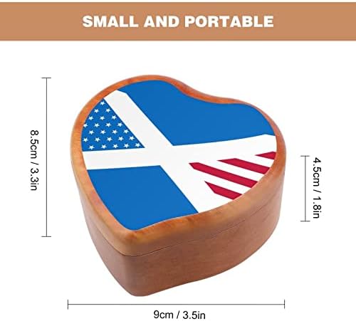 Scotland USA Flag mix Wind Up Vintage Wooden Music Box Wedding Valentine Christmas Birthday Clockwork Presente musical