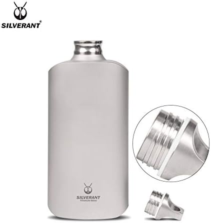 Silrant Titanium Ultralight 800ml/28,1 FL OZ Design de garrafa de água -slim com manga térmica isolante de reposição - garrafa de hidratação de esportes de caminhada de camping ao ar livre