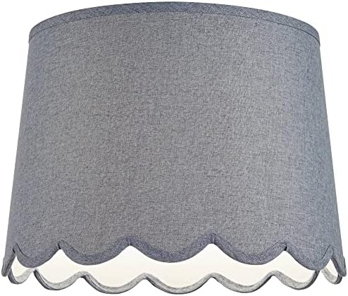 Recha de referência Bottom Empire Lamp Shade Cinza médio 13 Top x 15 inferior x 11 High Spider com harpa de substituição e ajuste finial - Springcrest