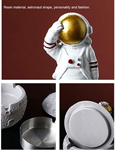 Resina Ashtray com tampa de astronauta, à prova de vento e fumantes de mesa para decoração de escritório em casa bandeja de desktop