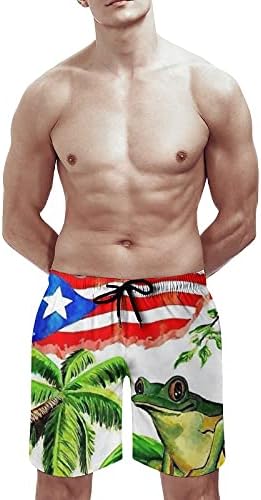 Bandeira americana masculina tronco de natação porto rico bandeira tronco de natação Black EUA shorts shorts de praia de secagem rápida