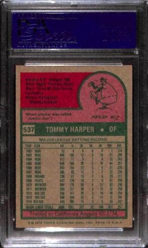 1975 TOPPS 537 Tommy Harper PSA 9 17659460 - Cartões de beisebol com lajes
