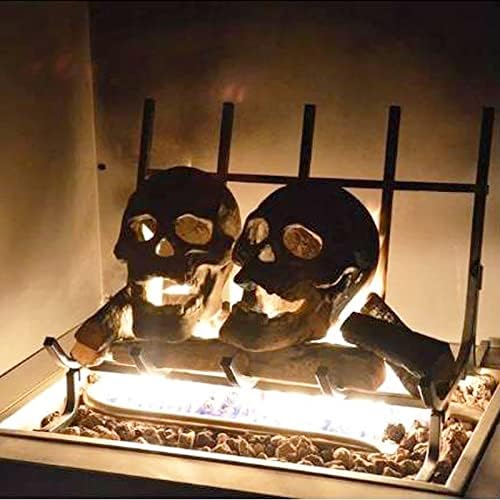 BZDZMQM Halloween Pits Skulls Decoração, Chama de esqueleto de cerâmica à prova de fogo reutilizada para fogueira, lareira,