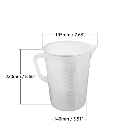 Bettomshin 1pcs 3000ml PP PLÁSTICO PLÁSTICO ALTO FORMA GRADUIDO COM REÇO GRADÁVEL, BOIXOS LAB LAB MULTURSUSPOSTOS MEDIÇÕES MEDIÇÃO