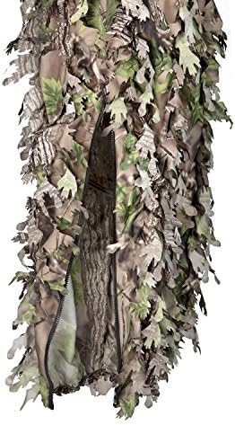 North Mountain Gear Woodland Camo Ghillie Suit 3D Leaf com zíperes e bolsos