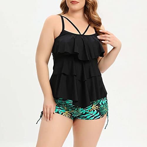 Lcepcy Women Hide Butmumy Ruched Tankini define duas peças de maiôs de maiôs de maiôs de maiôs com tanques de tanques