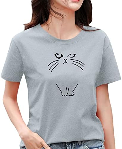 Camisetas para mulheres Trendy Casual Fit Fit Graphic Pesh Neck Fashion Moda