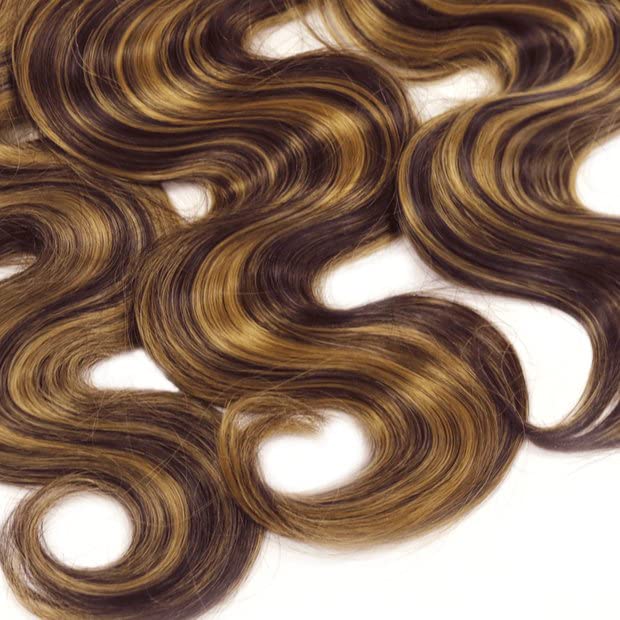 Destaque Bundles ombre pacote de cabelo humano Virgem Brasil Virgin Wave 3 Facotes de mel loiro de cabelo humano lasca p4/27 Facotes