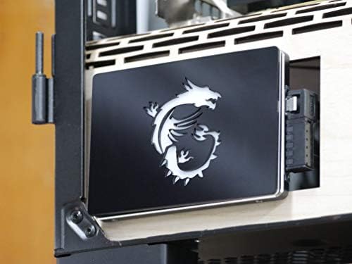 PCs savant ssd 2,5 polegadas disco rígido capa com design de logotipo de dragão com apoio adesivo - preto e branco