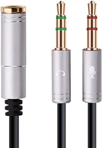 Cabo de divisor de fone de ouvido Nanyi para PC 3,5 mm Jack Headphones Conversors FORPC 3,5 mm fêmea com fone de ouvido/microfone Transformada em 2 dual de 3,5 mm para o computador y Splitter Audio