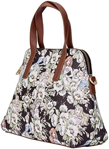 Loungefly Disney Princesas Floral em toda a impressão Crossbody bolsa