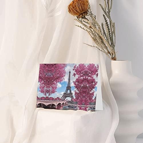 Zimbro estilo vintage Eiffel Tower Paris Cartões de agradecimento, cartões de aniversário, cartões de dia dos namorados, cartões